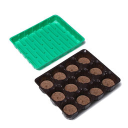 Цена за 2 шт. Набор для рассады: торфяная таблетка d=4.1 см, 12 шт., кассета на 12 ячеек по 40 мл, поддон 20.5×17 см, зелёный, пластик, Экоторф