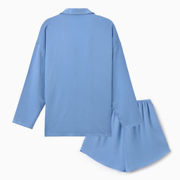 Костюм женский: рубашка, шорты, MINAKU: Casual Collection, размер 44, голубой
