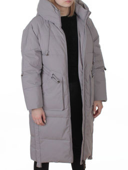 6615 GRAY Пальто зимнее женское (200 гр. холлофайбер)