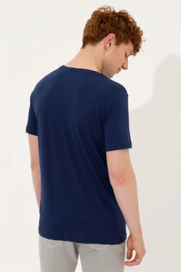 Мужская базовая футболка темно-синего цвета с круглым вырезом Неожиданная скидка в корзине - U.s. polo assn фото 5