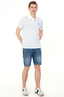 U. S. Polo Assn Мужская белая футболка с воротником-поло - U.s. polo assn фото 5