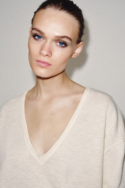 CAMISETA R?STICA MANGA LARGA / Blanco roto - Zara фото 2