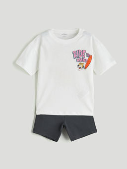 Bask?l? Erkek ?ocuk Ti??rt ve ?ort 2li