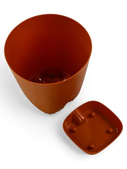 Цена за 2 шт. Горшок для цветов Гранд, 2 л, d=14.5 см, h=15 см, пластиковый, с прикорневым поливом, коричневый - Simaland фото 5