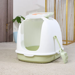 Туалет закрытый с совком, 47 х 40 х 39 см, бело-зеленый - Пижон фото 10