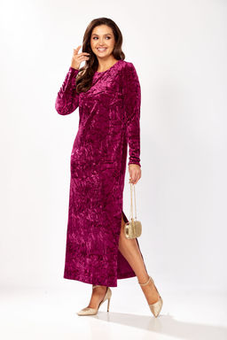 Платье Gizart 5339/1 брусничный жатка