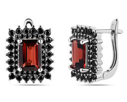 Серьги, гранат , шпинель нат., NKD-2320