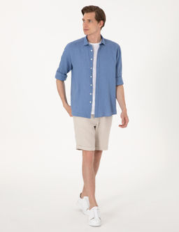 Mavi %100 Keten Regular Fit Uzunkollu G_mlek - Pierre cardin фото 5