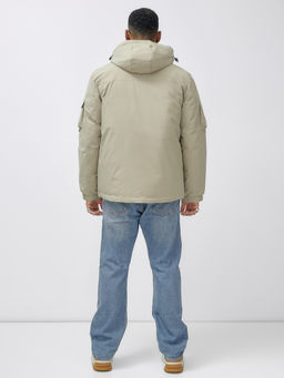 Куртка спортивная мужская зимняя с капюшоном бежевого цвета 2333B - Wonderrman фото 5