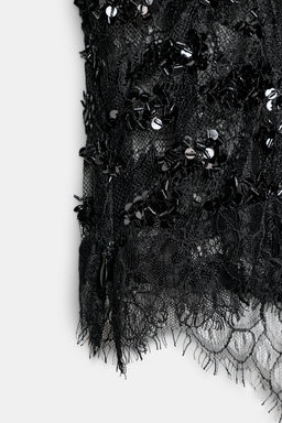 COMBINED SEQUIN CORSETRY-INSPIRED TOP - Zara фото 7