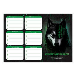 Цена за 3 шт. Расписание уроков А4, арт. 67661/ 50 КИБЕРЖИВОТНЫЕ (210x297 мм, материал: мелованный картон 235 г/м?