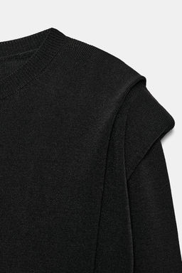 KNIT TOP WITH SHOULDER PADS - Zara фото 3