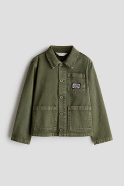 Sobrecamisa en sarga de algod?n