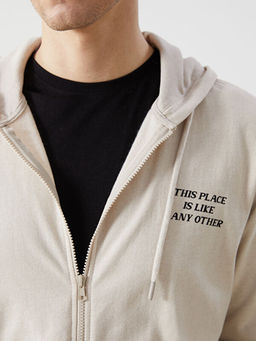 Kap??onlu Uzun Kollu Erkek Fermuarl? Sweatshirt
