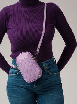 Мини-сумка кожаная Azaro 30832 фиолетовая лаванда