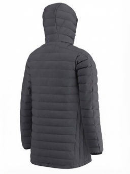 Куртка мужская удлинённая стёганая с капюшоном и графеновой подкладкой утеплитель тинсулейт