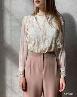 Блузка Сидни (пудровый) - Nadi bordo фото 42