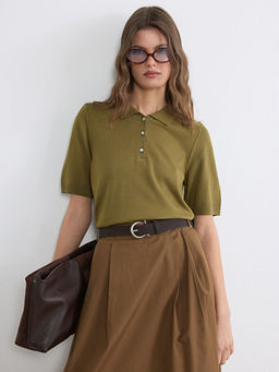 Polo Yaka Kad?n Triko Kazak