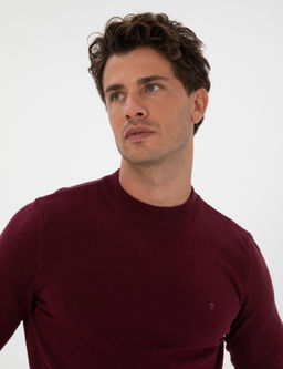 Mor Slim Fit _eyrek Yaka Basic Triko Kazak - Pierre cardin фото 2