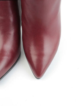 02-YF190-051M DK. RED Сапоги зимние женские (натуральная замша, байка, натуральный мех)