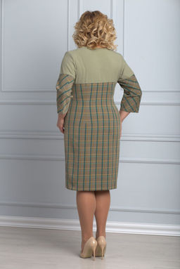 Платье ANELLI 205 зеленая клетка  фото 4
