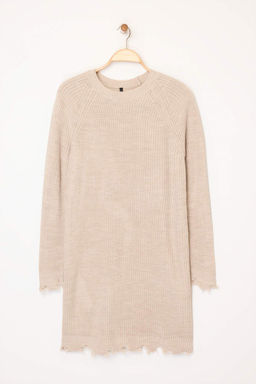 TRENDYOLMILLA Haki Mini Triko Genis Kal?p Ak?tma Detayl? Duz Elbise TWOAW24EL00113 фото 35