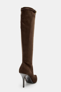 BUCKLED HIGH-HEEL BOOTS - Zara фото 13