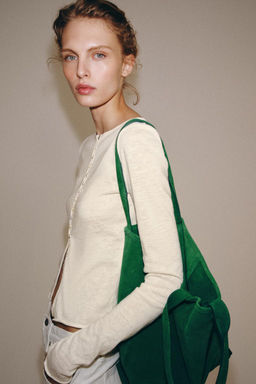 RUSTIC T-SHIRT WITH BUTTONS - Zara фото 6