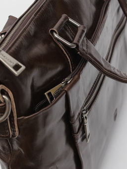 LACCOMA портфель VIN33665-коричневый натуральная кожа хлопок  фото 5