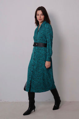 Платье-рубашка с английским воротником принт - Martichelli фото 207