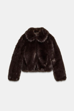 SHORT FAUX FUR COAT - Zara фото 4