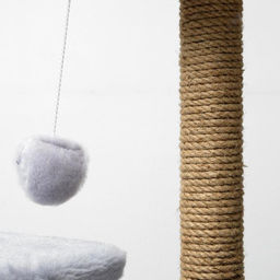 Домик для кошек с когтеточкой, квадратный, 3х-этажный, 45×47×75 см, серая