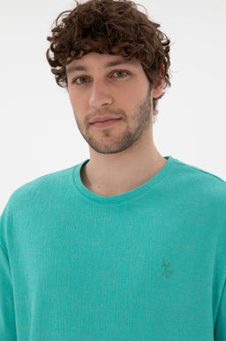 Erkek Comfort Fit Bisiklet Yaka Mint Jakarl_ _nterlok Ti__rt Sepette S_rpriz _ndirim - U.s. polo assn фото 2