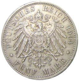 5 марок 1904 года D Германия (Бавария)