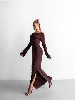 K13287 Платье КОРИЧНЕВЫЙ