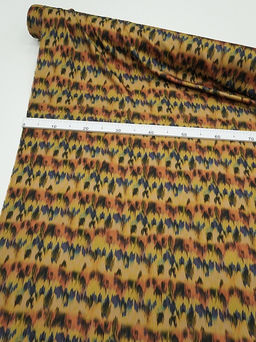 Штапель Премиум Икат цв.оранжевый/фиолетовый, ш1.5м, вискоза-100%, 125р/м.кв - Купава фото 17