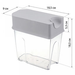 Банка для сыпучих продуктов пластмассовая Фолд 1,6л, 18,5х9х18,5см, смоки (Россия) - Домашняя мода фото 8