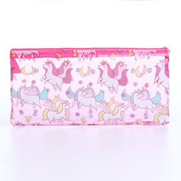 Косметичка-пенал на молнии, с рисунком Единороги, розовая - Simaland фото 2