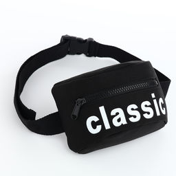 Сумка детская поясная на молнии, чёрная