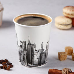 Цена за 50 шт. Стакан бумажный Город светлый , 250 мл, d=8 см