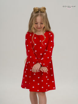 Платье Моана белые сердца на красном - Sovalina фото 2
