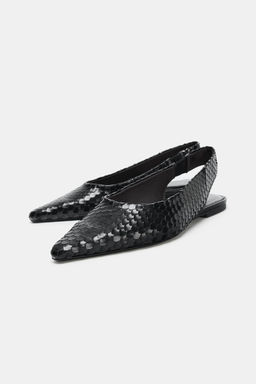 POINTED LEATHER BALLET FLATS - Zara фото 4