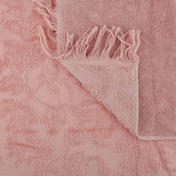 Полотенце махровое "Королевский шик" 90х180см, хлопок 100%, с бахромой, пыльная роза (Китай)