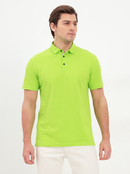 Джемпер мужской с воротником поло короткий рукав GREG G144-PO124T-CTP1085 (салат неон)