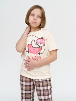 775/3Д Пижама детская "Бежевый"