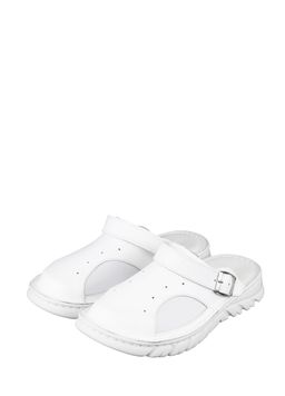 15 | Kina | Белые женские медицинские сабо натуральная кожа - Milka shoes&more фото 16