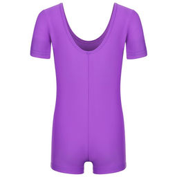 Купальник гимнастический Grace Dance, с шортами, с коротким рукавом, р. 42, цвет фиолетовый  фото 10