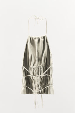 LIMITED EDITION 100% LEATHER HALTER TOP - Zara фото 7