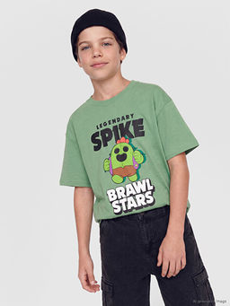Bisiklet Yaka Brawl Stars Bask?l? Erkek ?ocuk Ti??rt