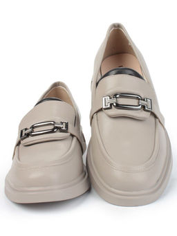 01-PDS133-2 GRAY BEIGE Ботинки демисезонные женские (натуральная кожа)